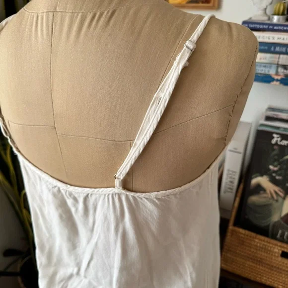 Free People Slip Dress /Tunic V Neck Ivory Sheer Beach Cover Up Medium - Picture 5 of 11